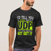 T-shirt Je vous dirais une blague sur UDP Funny Programmer (Devant)