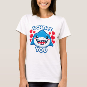 T-shirt Je Vous Mâche Drôle Saint-Valentin Requin