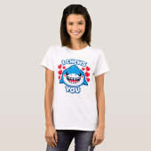 T-shirt Je Vous Mâche Drôle Saint-Valentin Requin (Devant entier)