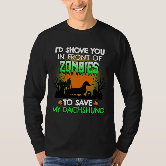 T-shirt Je Vous Montre Devant Des Zombies Pour Sauver Mes (Devant)
