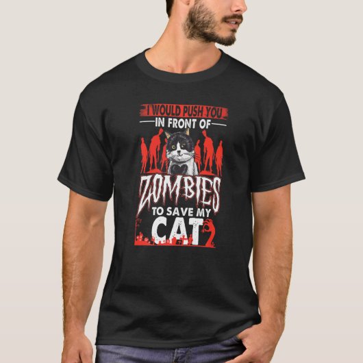 T-shirt Je Vous Poussais Devant Les Zombies Pour Sauver Mo (Devant)