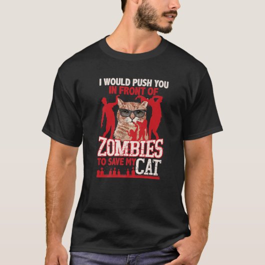 T-shirt Je Vous Poussais Devant Les Zombies Pour Sauver Mo (Devant)