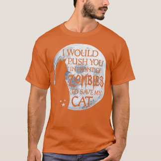 T-shirt Je vous pousserais devant les zombies pour sauver