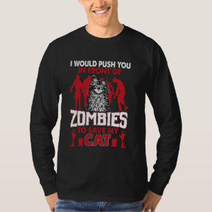 T-shirt Je vous pousserais devant les zombies pour sauver