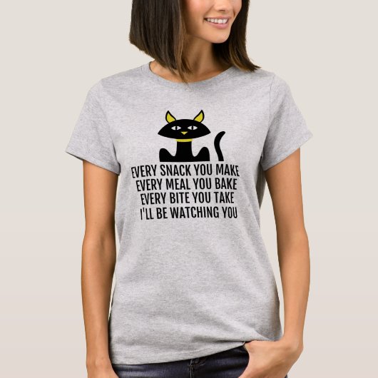 T-shirt Je vous regarderai mignon chat-jeu (Devant)