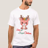 T-shirt Je vous souhaite un cerf de Noël magique (Devant)
