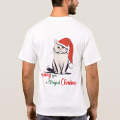 T-shirt Je vous souhaite un chat de Noël magique (Dos)