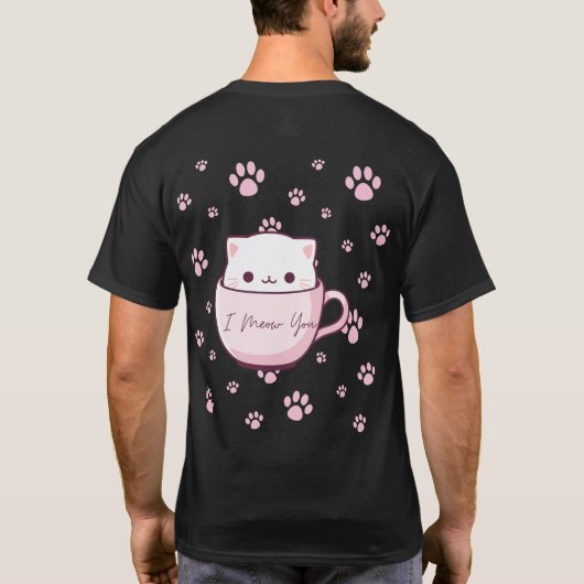 T-shirt Je vous vois mignon Chat en Teacup (Dos)