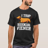 T-shirt Je Voyage Sur Mon Chien Dachshund Doxie Weiner (Devant)