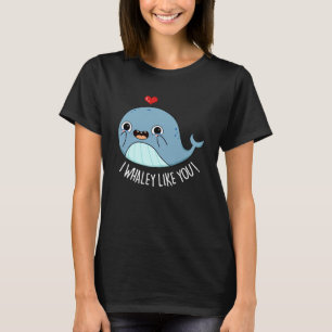 T-shirt Je Whaley Aime Vous Drôle Baleine Pun Dark BG