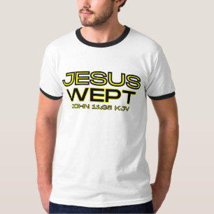 T-shirt Jean 11:35 Bible Verse KJV Citation Dessin masculi