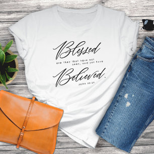 T-shirt Jean 20:29 Basé sur la foi chrétienne Verse Bible