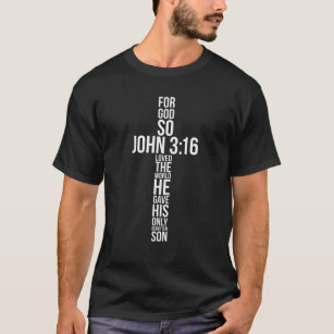 T-shirt Jean 3 16 Dieu Citation chrétienne Jésus Bible rel