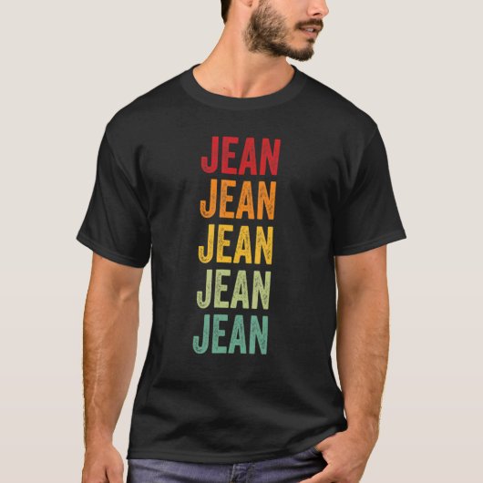T-shirt Jean Rainbow Répétition De Jean Nom Texte (Devant)