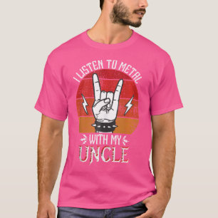 T-shirt J'Écoutez Du Métal Lourd Avec Mon Oncle Kids Lourd