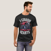 T-shirt J'écrase Coeurs Monster Truck Funny Valentines Day (Devant entier)