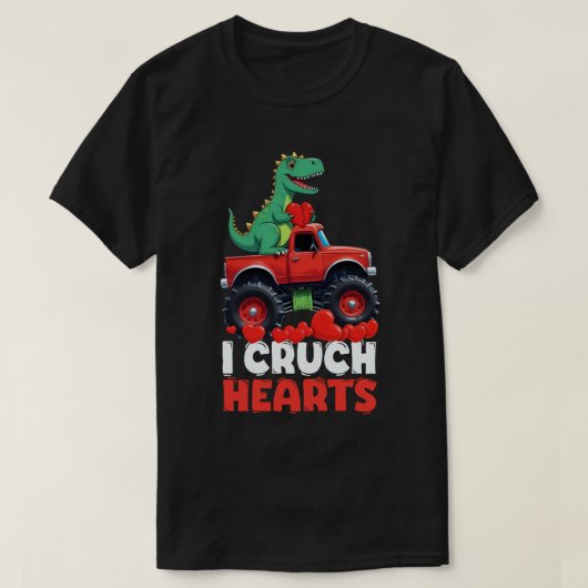 T-shirt J'écrase Coeurs Valentines Jour T Rex équitation C (Design devant)