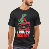 T-shirt J'écrase Coeurs Valentines Jour T Rex équitation C (Devant)