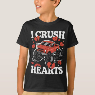 T-shirt J'écrase les coeurs Saint-Valentin Monster Truck