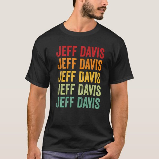 T-shirt Jeff Davis Comté Géorgie Rainbow Text (Devant)