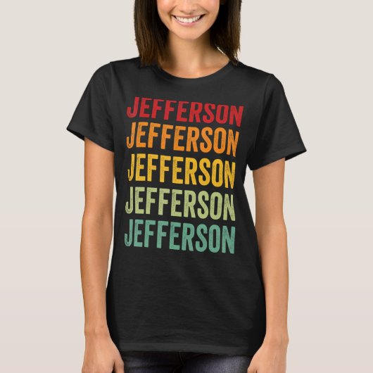 T-shirt Jefferson County Washington Rainbow Text Design (Devant)