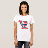 T-shirt Jeg Elsker Norge (amour Norvège d'I) (Devant entier)