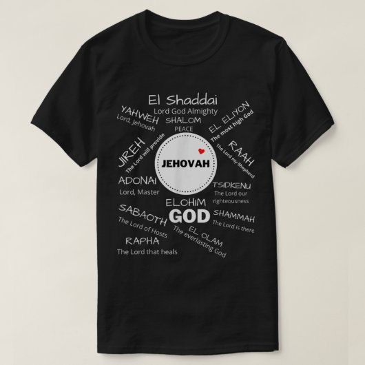 T-shirt JEHOVAH Chrétiens hommes et femmes (Design devant)