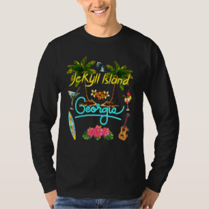 T-shirt Jekyll Island Georgia Beach Summer Palm Sun Set Pa