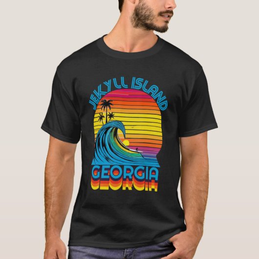 T-shirt Jekyll Island Georgia Retro Throwback Surf & plage (Devant)