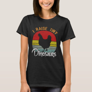 T-shirt J'élève des dinosaures minuscules Poulet Rétro Vin