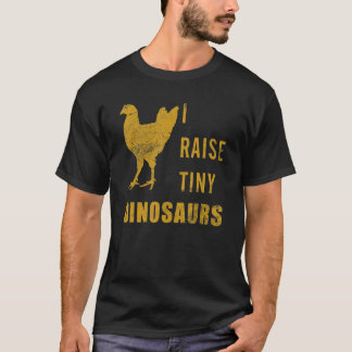 T-shirt J'élève Mes Petits Dinosaures Fermier De Poulets D