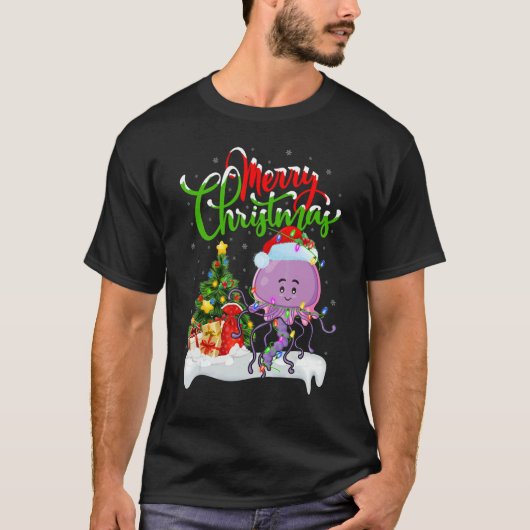 T-shirt Jellyfish Xmas Decorations Santa Jellyfish Chris (Devant)
