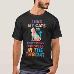 T-shirt J'Embrasse Mes Chats Pour Ne Pas Puncher Les Gens