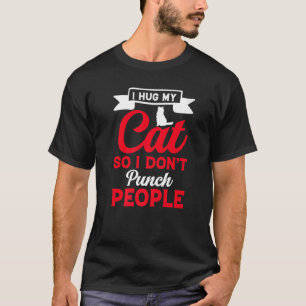 T-shirt J'embrasse mon chat vivant en paix amis et famille