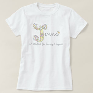 T-shirt Jenna girls J name signifie tee monogramme