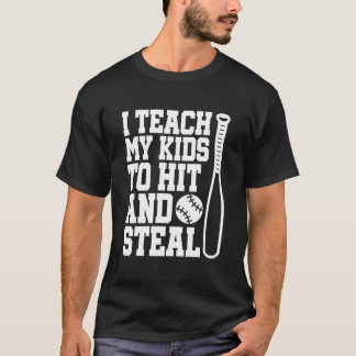 T-shirt J'enseigne à ma mère à frapper et voler Baseball M