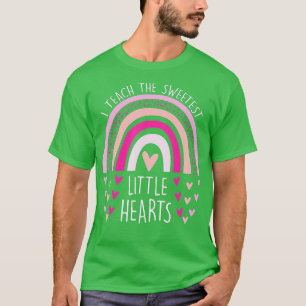 T-shirt J'Enseigne Le Coeur Le Plus Doux Rainbow Enseignan