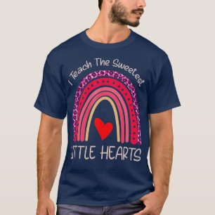 T-shirt J'Enseigne Le Coeur Le Plus Doux Rainbow Enseignan