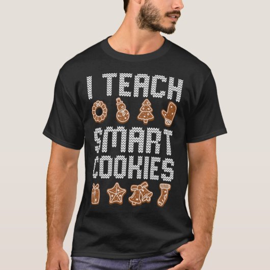 T-shirt J'Enseigne les biscuits intelligents Noël Enseigna (Devant)
