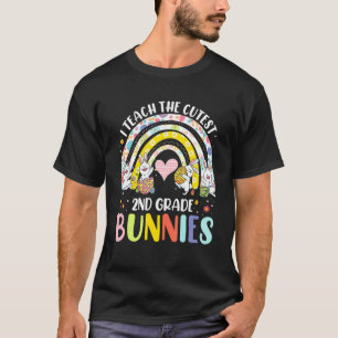 T-shirt J'Enseigne Les Bunnies Cutest 2e Année Pâques Pour