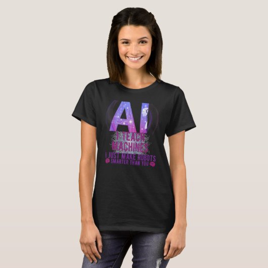 T-shirt J'Enseigne Les Machines IA Machine Learning Artifi (Devant entier)