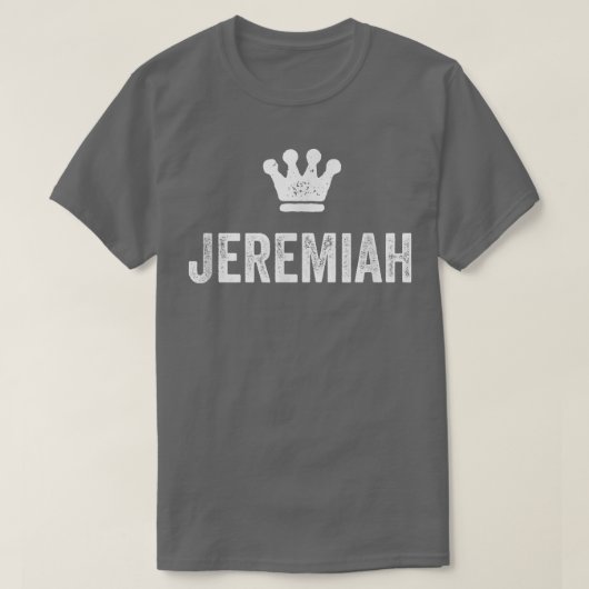 T-shirt Jeremiah le Roi Couronne & Nom pour Hommes appelé (Design devant)