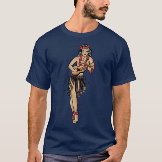 T-shirt Jerrysraditional Aloha Filles de Hula à Hawaii Pat (Devant)