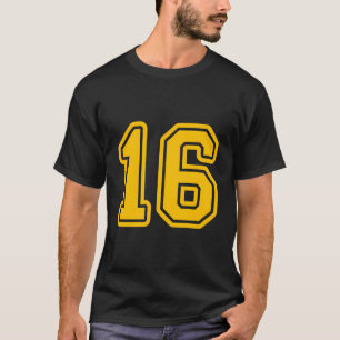 T-shirt Jersey #16 Golden Yellow Sports Team Jersey Numéro