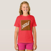 T-shirt jersey bleu filles Design CHOCOLAT (Devant entier)