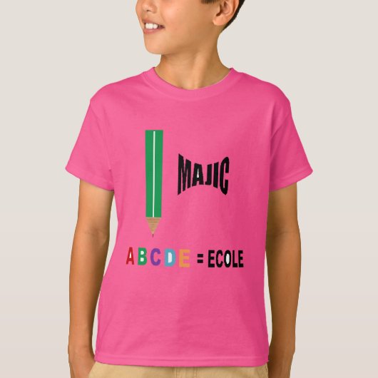 T-shirt jersey bleu MAGIC ECOLE (Devant)