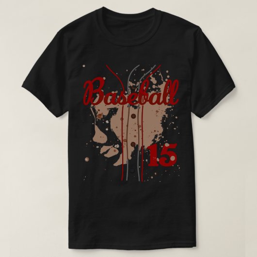 T-shirt Jersey De Baseball Numéro 15 Kids Baseball Uniform (Design devant)