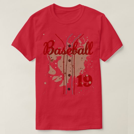 T-shirt Jersey De Baseball Numéro 19 Enfants Baseball Unif (Design devant)