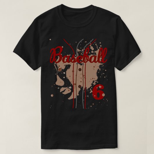 T-shirt Jersey De Baseball Numéro 6 Enfants Baseball Unifo (Design devant)
