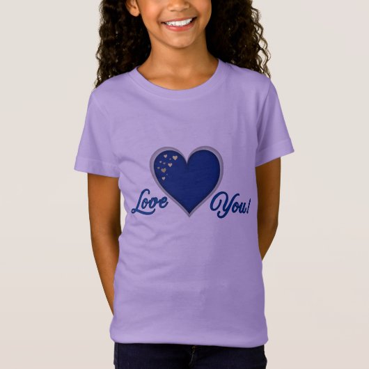 T-shirt Jersey des filles du Coeur Bleu (Devant)